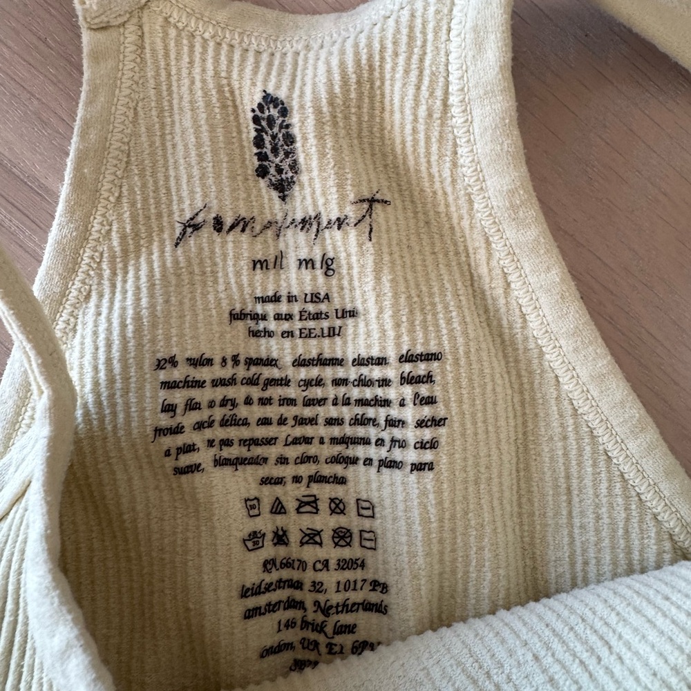 Free People Movement Happiness Runs Cropped Ribbed Yellow Tank - Picture 3 of 3
